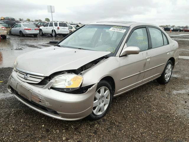 1HGES26701L044033 - 2001 HONDA CIVIC TAN photo 2