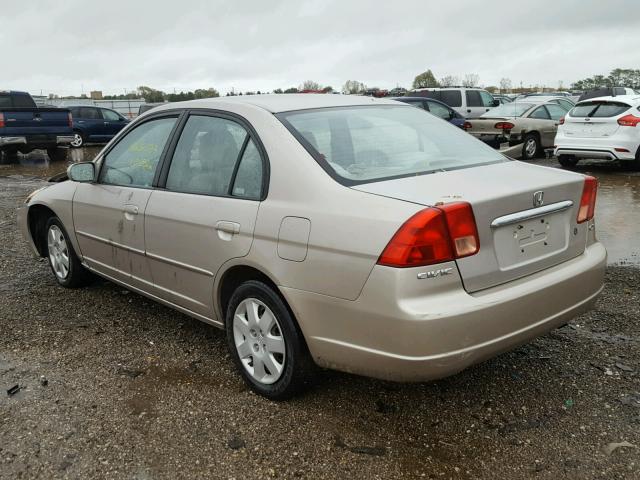 1HGES26701L044033 - 2001 HONDA CIVIC TAN photo 3