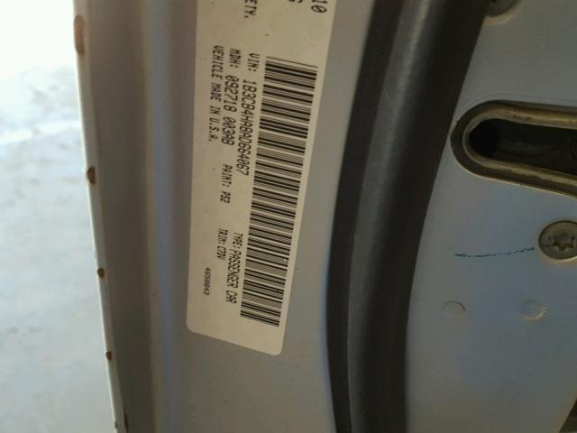 1B3CB4HA8AD664067 - 2010 DODGE CALIBER SX SILVER photo 10