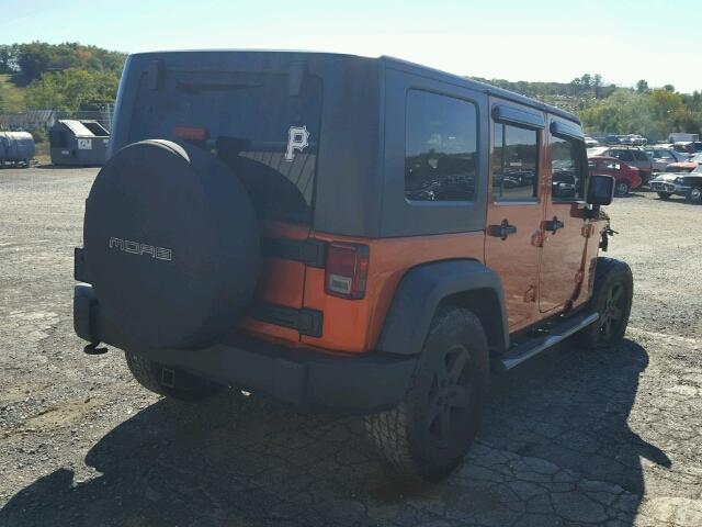 1J4BA3H10AL221225 - 2010 JEEP WRANGLER U ORANGE photo 4