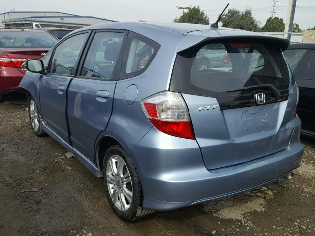 JHMGE8H63BC020783 - 2011 HONDA FIT SPORT BLUE photo 3