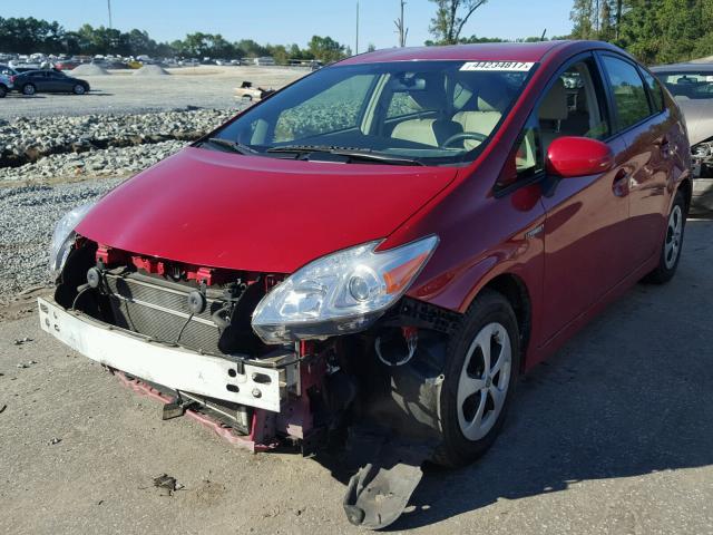 JTDKN3DU7D1638139 - 2013 TOYOTA PRIUS RED photo 2