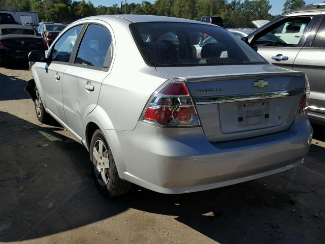 KL1TD5DE0AB109429 - 2010 CHEVROLET AVEO LS SILVER photo 3