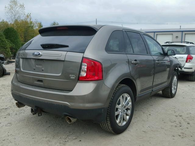 2FMDK4JC2DBC15049 - 2013 FORD EDGE SEL GRAY photo 4