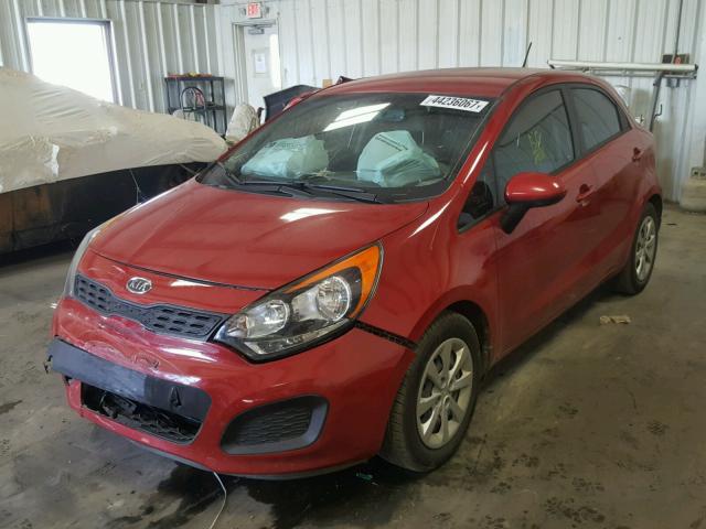 KNADM5A34D6110027 - 2013 KIA RIO LX RED photo 2