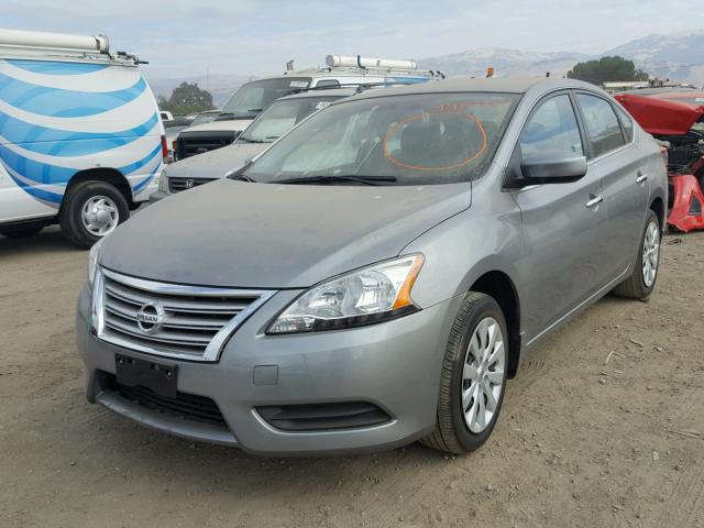 3N1AB7AP9EY266376 - 2014 NISSAN SENTRA S GRAY photo 2