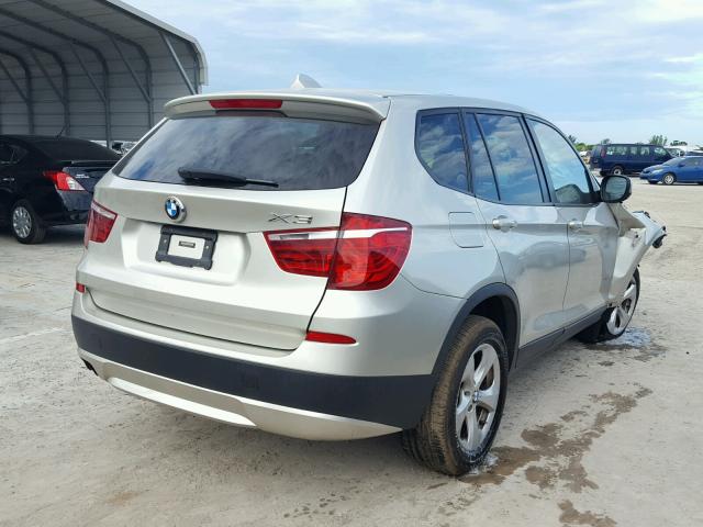 5UXWX5C5XBL712588 - 2011 BMW X3 XDRIVE2 GRAY photo 4