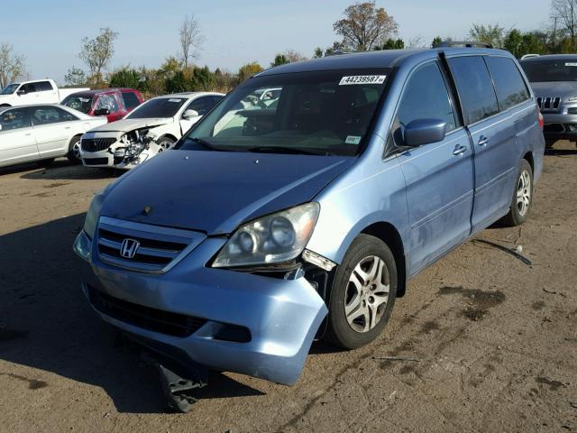 5FNRL38416B107530 - 2006 HONDA ODYSSEY EX BLUE photo 2