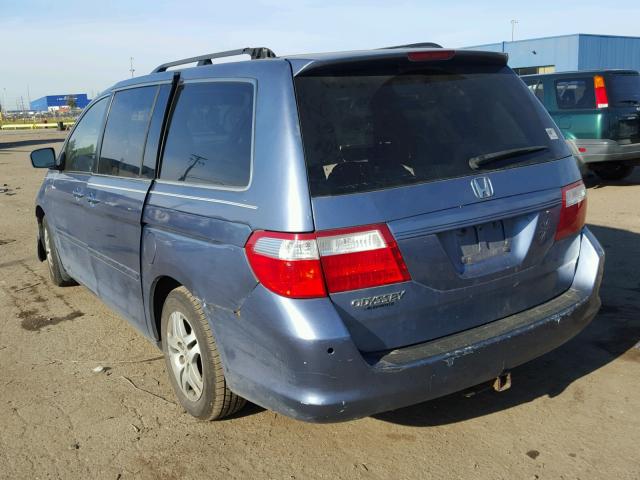 5FNRL38416B107530 - 2006 HONDA ODYSSEY EX BLUE photo 3