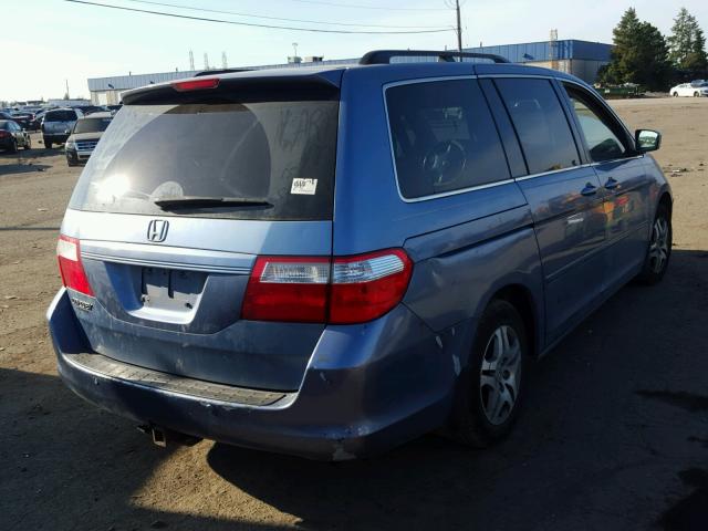 5FNRL38416B107530 - 2006 HONDA ODYSSEY EX BLUE photo 4