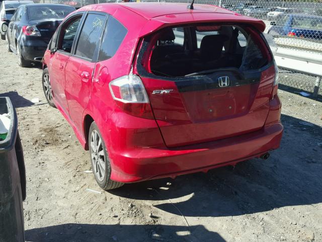 JHMGE8H59DC079525 - 2013 HONDA FIT SPORT RED photo 3