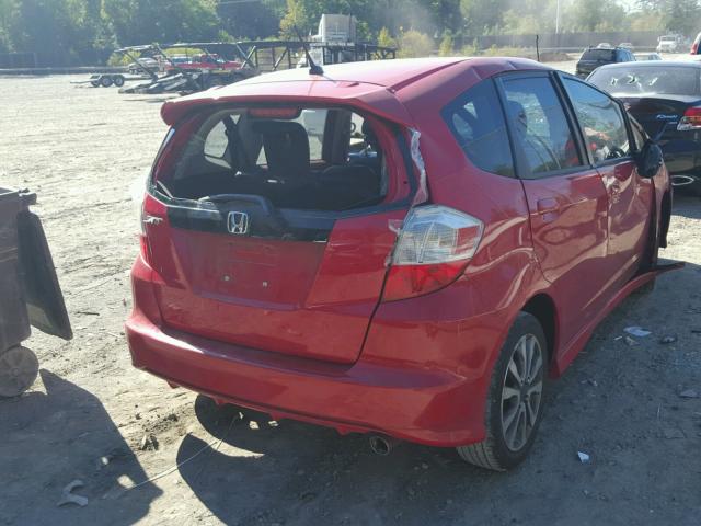 JHMGE8H59DC079525 - 2013 HONDA FIT SPORT RED photo 4