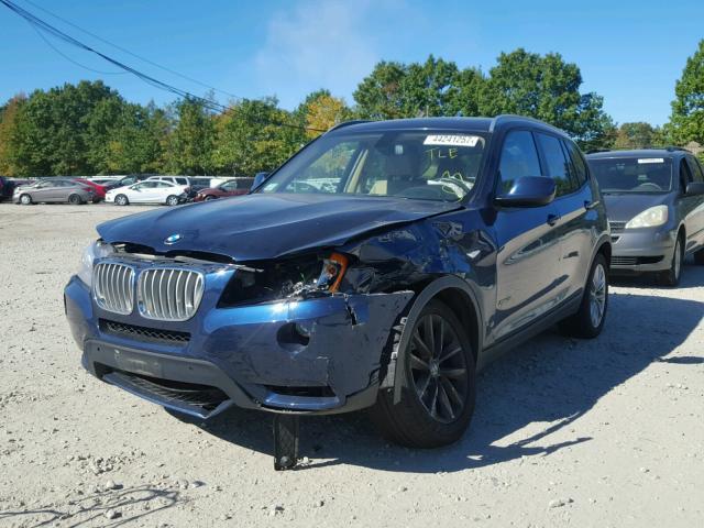 5UXWX9C51D0A28172 - 2013 BMW X3 BLUE photo 2