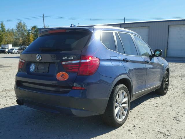 5UXWX9C51D0A28172 - 2013 BMW X3 BLUE photo 4