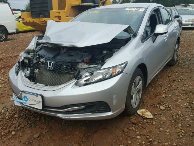 2HGFB2F54DH577247 - 2013 HONDA CIVIC LX SILVER photo 2