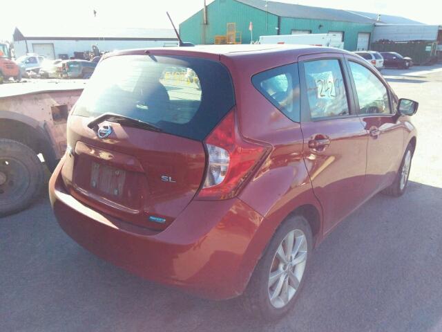 3N1CE2CP4FL437114 - 2015 NISSAN VERSA NOTE RED photo 4