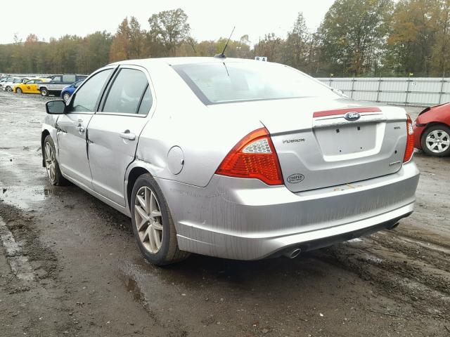 3FAHP0JG8BR150585 - 2011 FORD FUSION SEL SILVER photo 3