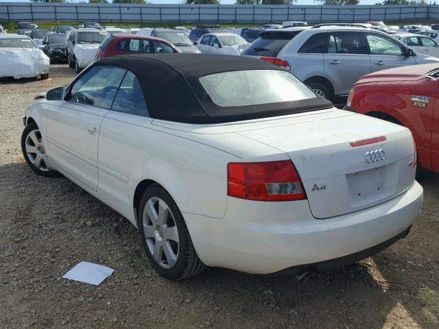 WAUAC48H16K010561 - 2006 AUDI A4 1.8 CAB WHITE photo 3