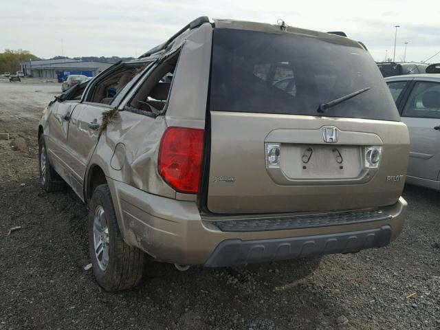 2HKYF18465H501581 - 2005 HONDA PILOT EX GOLD photo 3