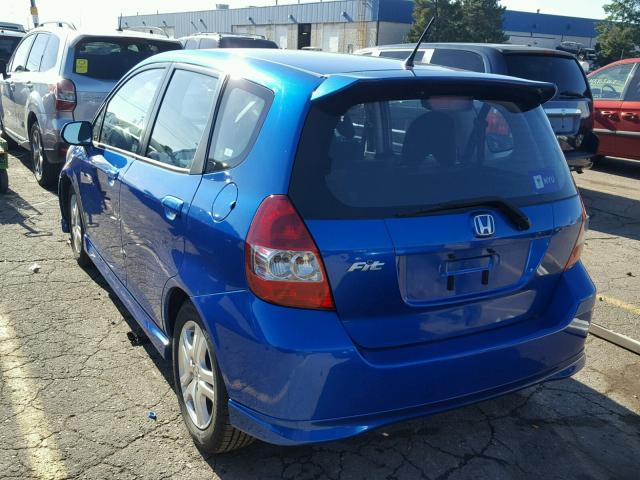 JHMGD38607S015270 - 2007 HONDA FIT BLUE photo 3