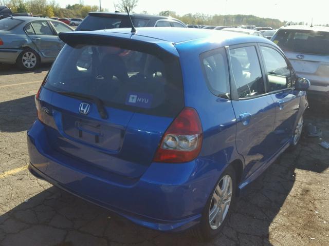 JHMGD38607S015270 - 2007 HONDA FIT BLUE photo 4