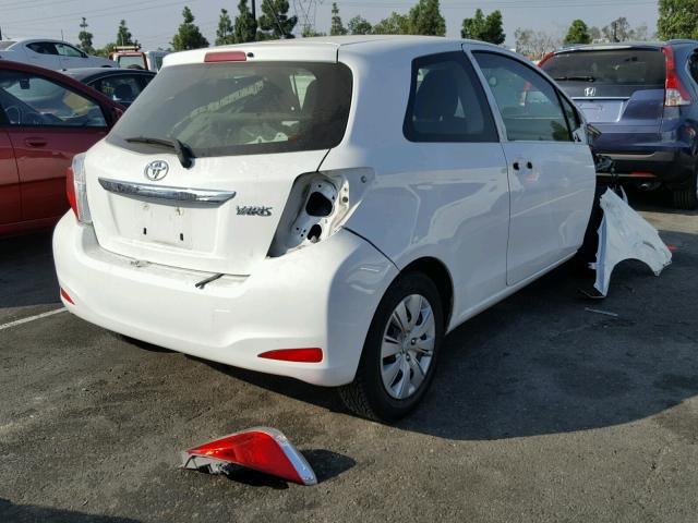 JTDJTUD3XDD565281 - 2013 TOYOTA YARIS WHITE photo 4