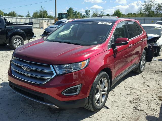 2FMPK3K8XGBB12709 - 2016 FORD EDGE BURGUNDY photo 2