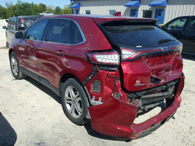 2FMPK3K8XGBB12709 - 2016 FORD EDGE BURGUNDY photo 3