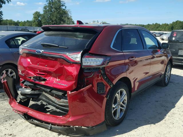 2FMPK3K8XGBB12709 - 2016 FORD EDGE BURGUNDY photo 4