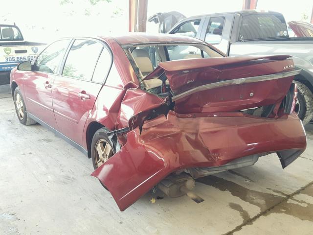 1G1ZT54805F122057 - 2005 CHEVROLET MALIBU LS Бордовый фото 3