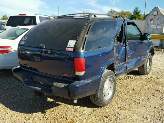 1GKCS18W11K175731 - 2001 GMC JIMMY BLUE photo 4