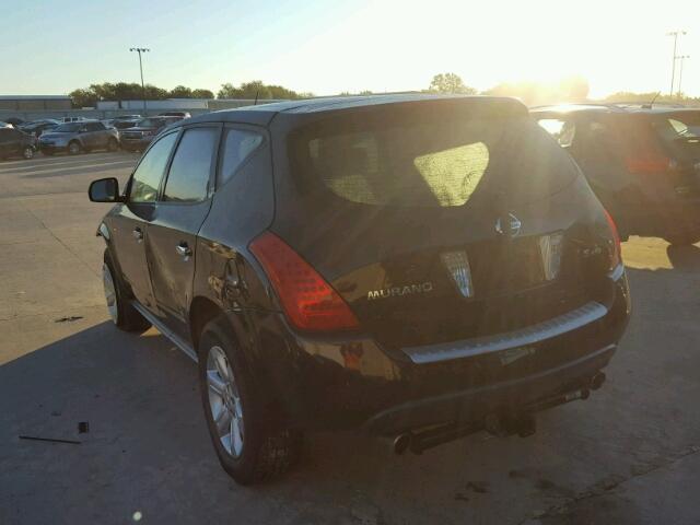 JN8AZ08W06W515481 - 2006 NISSAN MURANO SL BLACK photo 3