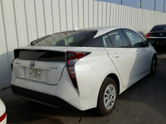 JTDKBRFU3H3029276 - 2017 TOYOTA PRIUS WHITE photo 4