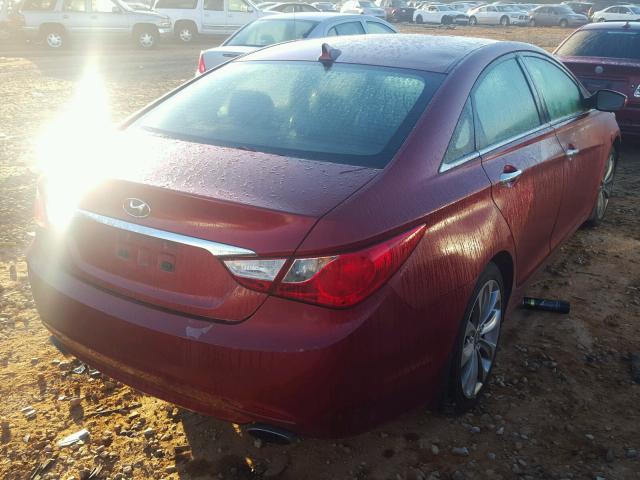 5NPEC4AC0BH101221 - 2011 HYUNDAI SONATA SE RED photo 4