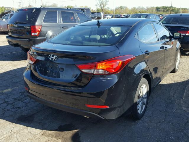 KMHDH4AE8FU320482 - 2015 HYUNDAI ELANTRA BLACK photo 4