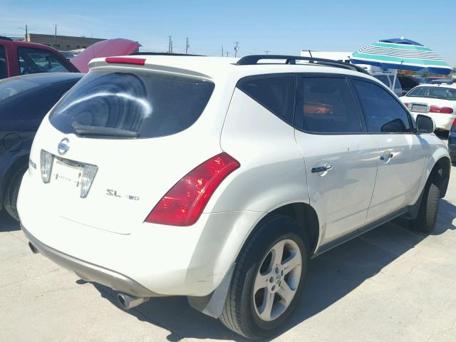 JN8AZ08W33W223819 - 2003 NISSAN MURANO WHITE photo 4