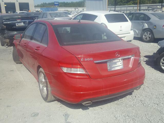 WDDGF5EB0AR103121 - 2010 MERCEDES-BENZ C RED photo 3