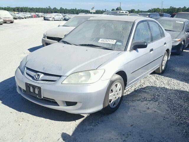 1HGES163X4L004571 - 2004 HONDA CIVIC DX V SILVER photo 2