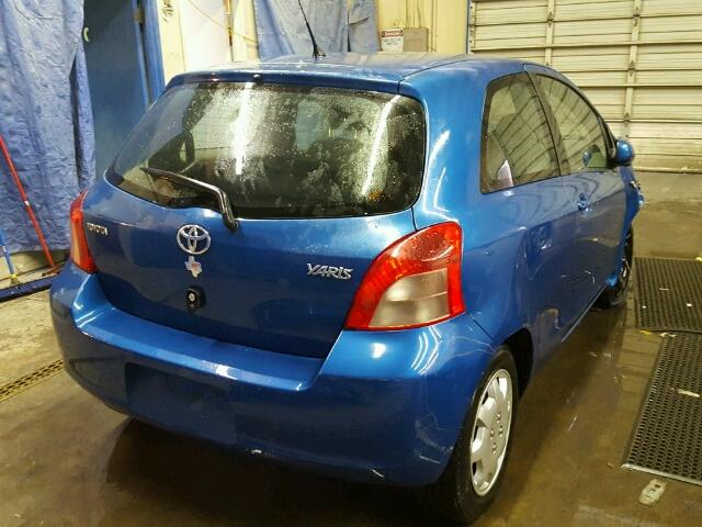 JTDJT923075113242 - 2007 TOYOTA YARIS BLUE photo 4