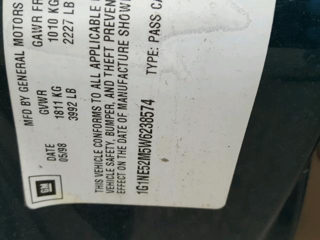 1G1NE52M5W6238574 - 1998 CHEVROLET MALIBU LS Yaşıl foto 10