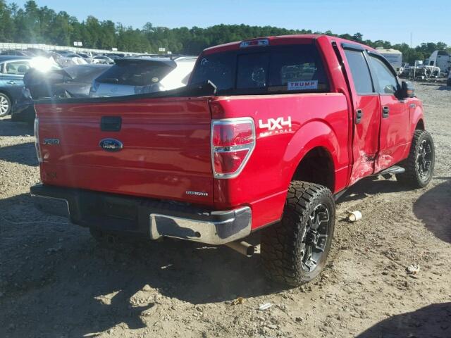 1FTFW1EF7CFB32315 - 2012 FORD F150 SUPER RED photo 4