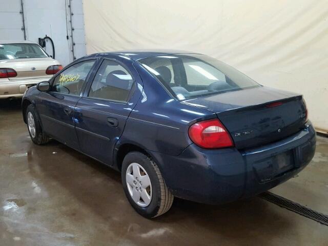 1B3ES26C13D142613 - 2003 DODGE NEON SE BLUE photo 3