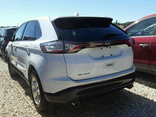 2FMTK3G82FBB72862 - 2015 FORD EDGE SE WHITE photo 3