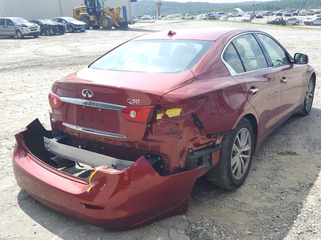 JN1BV7AP2EM687869 - 2014 INFINITI Q50 BASE RED photo 4