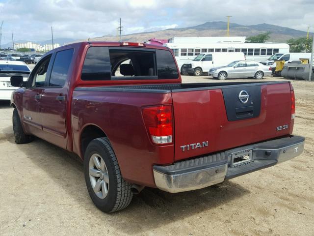 1N6AA07D28N306686 - 2008 NISSAN TITAN RED photo 3