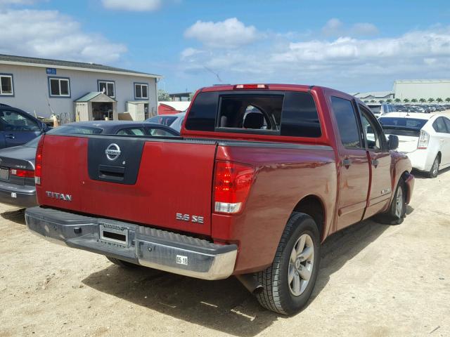 1N6AA07D28N306686 - 2008 NISSAN TITAN RED photo 4