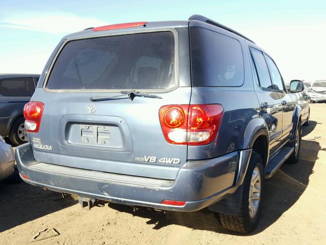 5TDBT44A75S243268 - 2005 TOYOTA SEQUOIA SR BLUE photo 4