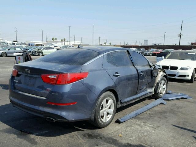 KNAGM4A76F5576626 - 2015 KIA OPTIMA LX BLUE photo 4