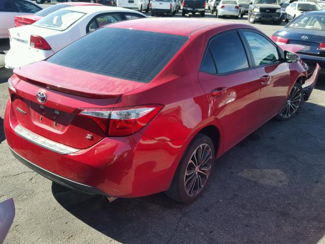 5YFBURHEXEP154083 - 2014 TOYOTA COROLLA L RED photo 4