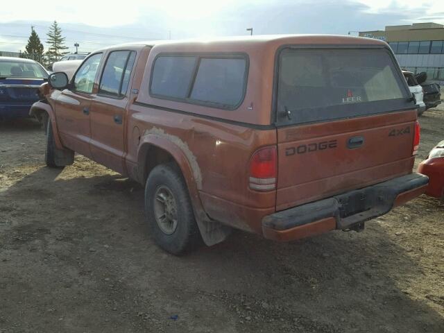 1B7GG2AN6YS697870 - 2000 DODGE DAKOTA QUA ORANGE photo 3